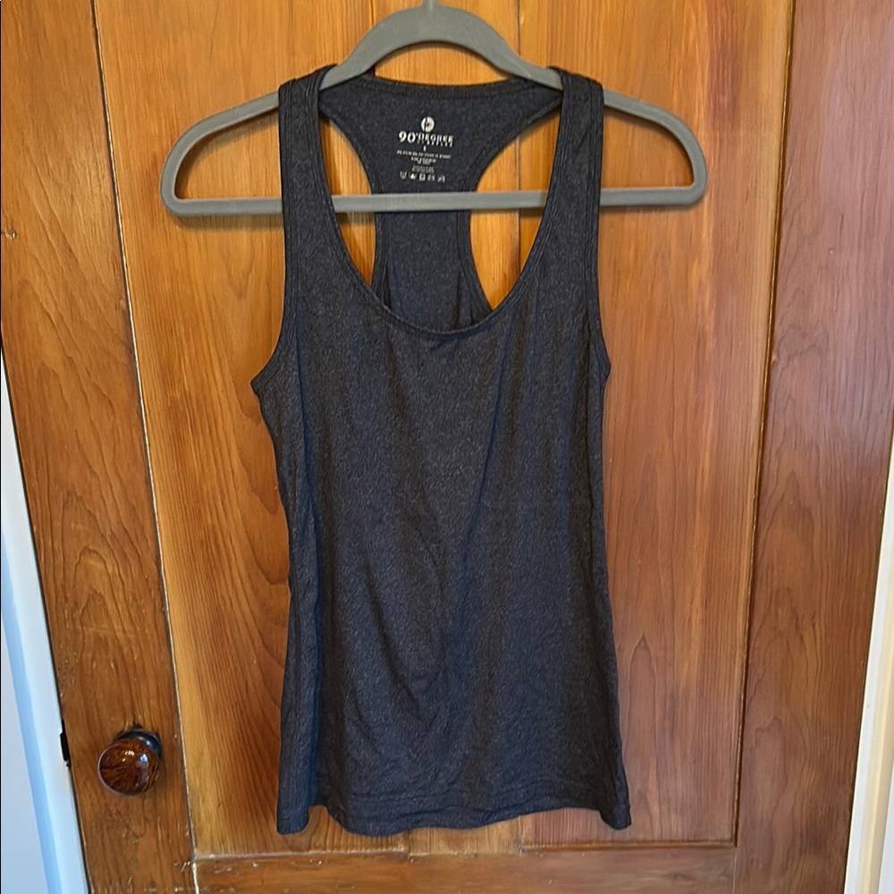 Gray Fitted Sleeveless Tank Top